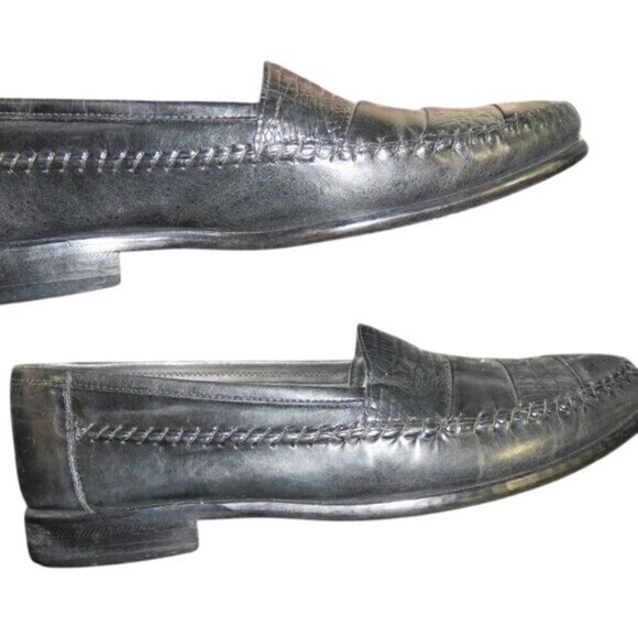 Giorgio Brutini Le Glove Black Kiltie Italian Leather Loafer Oxford Driving Shoe - Picture 7 of 11